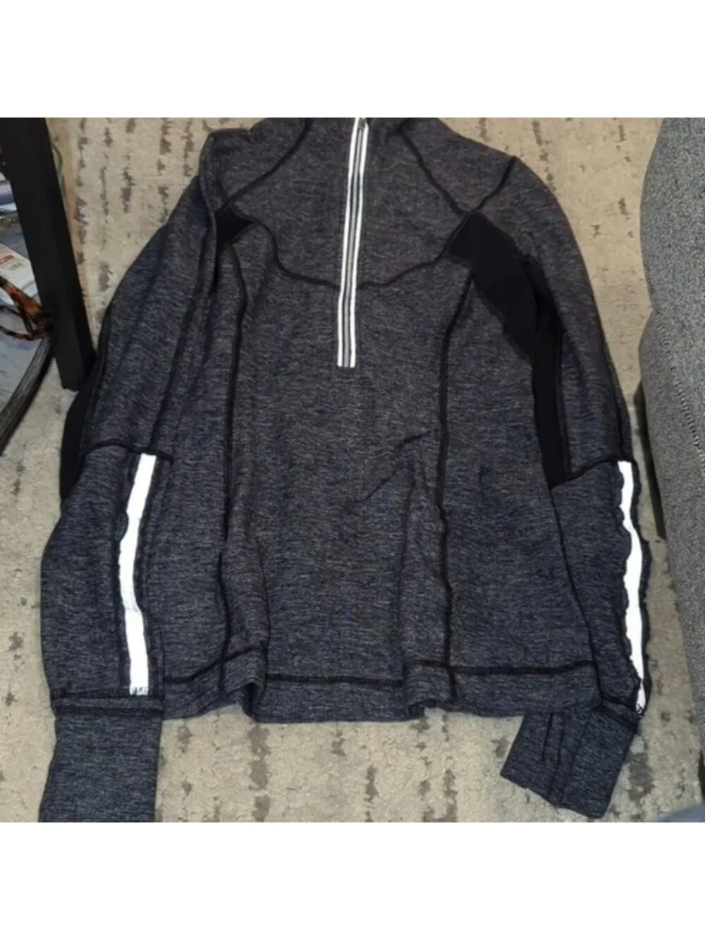 Lululemon Run: Dash Half Zip Reflective Pullover Heathered Coal